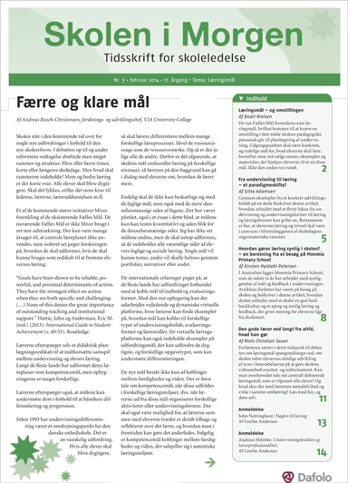 Skolen i Morgen. Nr. 5. Februar 2014. 17. årgang. Tema: Læringsmål