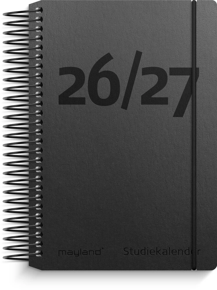 Mayland STUDIEKALENDER 26/27 mini i sort karton. 1 dag pr. side billede