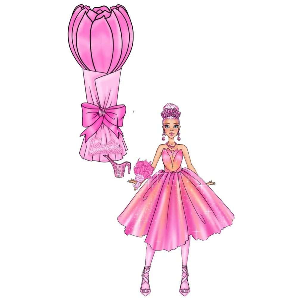 Barbie Flower Reveal lyserød tulipan billede