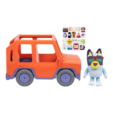 Stor Bluey Bamse og 4WD bil
