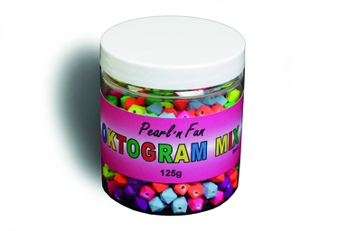 Pearl`n fun mat oktogram 8mm farver 125g bøtte ass