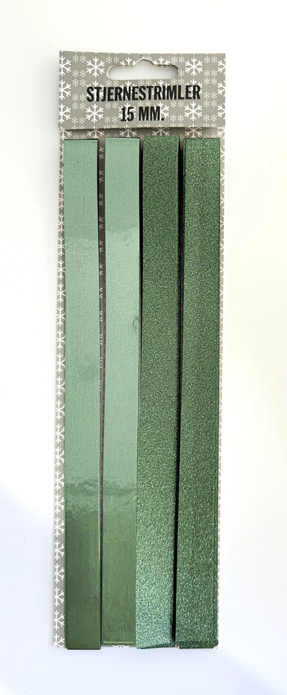 Stjernestrimler glitter/metallic 15 mm