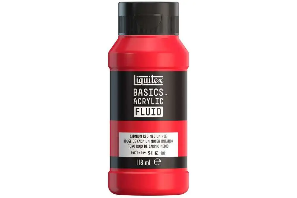 Basics fluid 118ml cadmium red medium hue row 151
