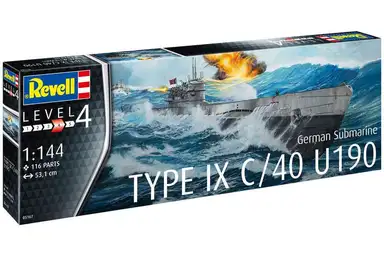 German Submarine Type IX C/40 (U190) 1:144