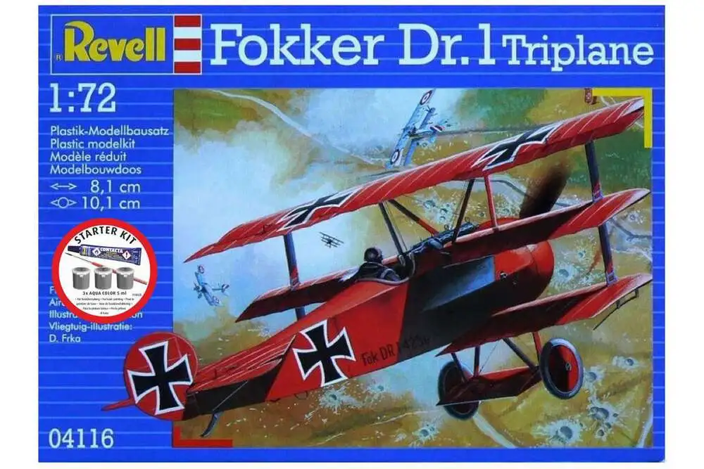 Starter Kit Fokker DR.1 Triplane 1:72 billede