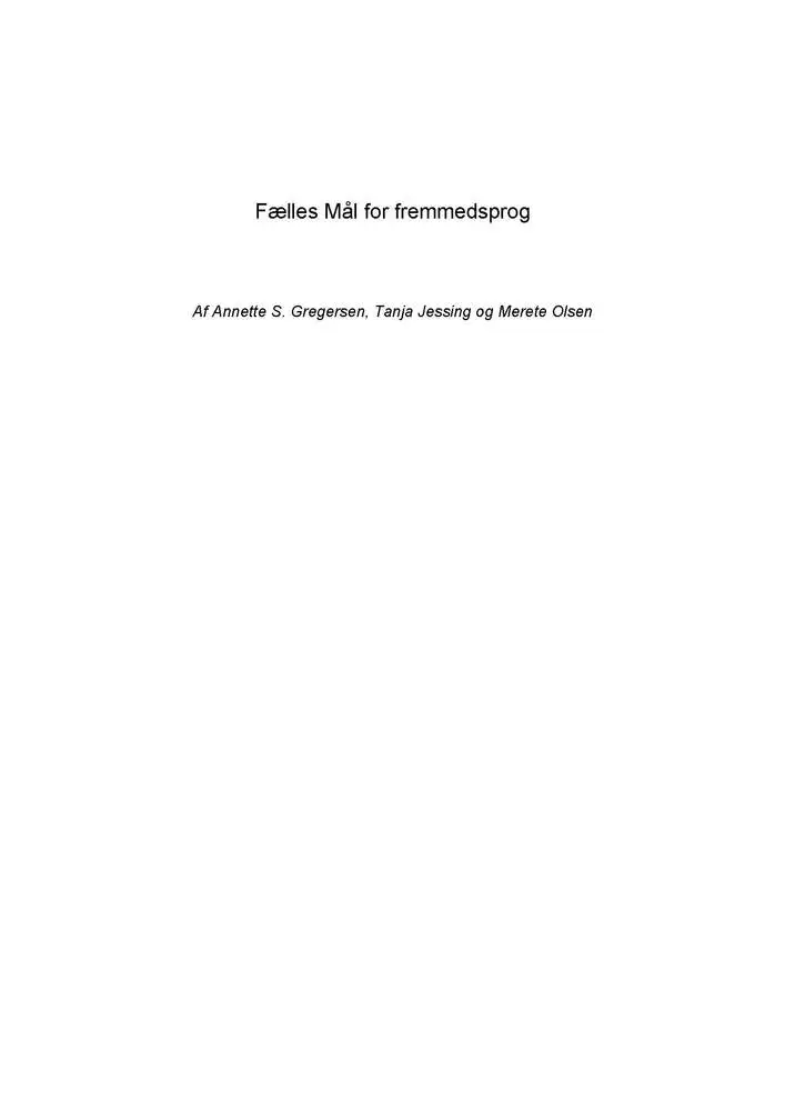 Fælles mål for fremmedsprog