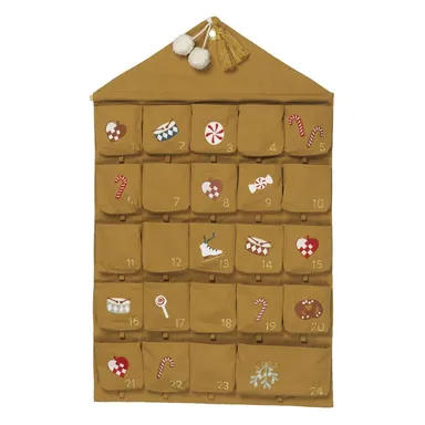 Wall Calendar - Nostalgia embroidery - Ochre