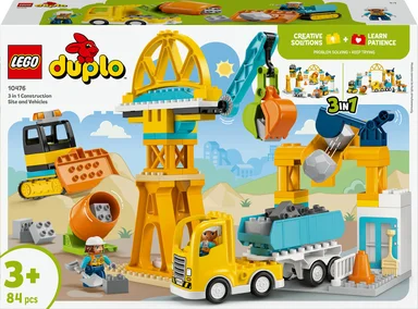 10476 LEGO DUPLO Town 3-i-1 Byggeplads med køretøjer