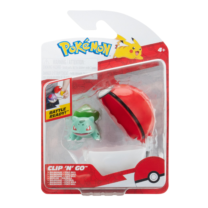 Jazwares Pokémon - Clip N Go Bulbasaur with Poké Ball