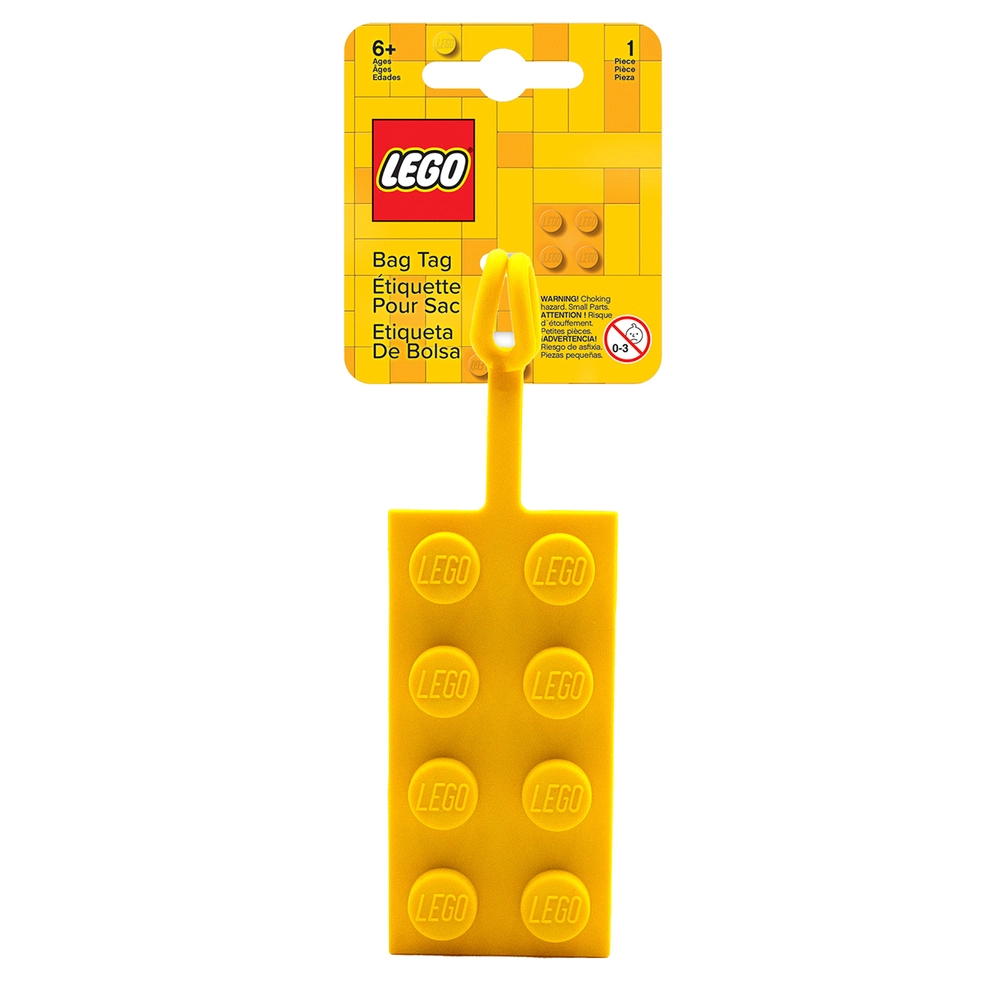 Euromic LEGO® Bag Tag/Luggage tag YELLOW packed on printed card