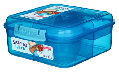 Madkasse Sistema Bento Cube Lunch blå 1,25L