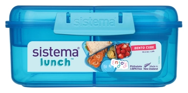 Madkasse Sistema Bento Cube Lunch blå 1,25L
