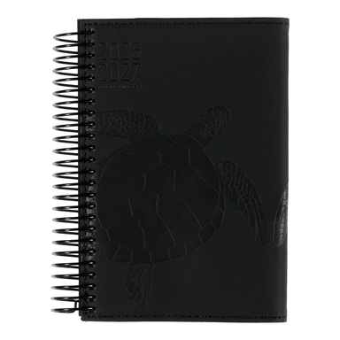 Studiekalender 2026/27 PU Mini Skildpadde præg Sort m/klap
