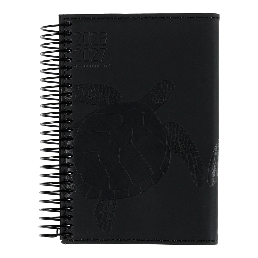 Studiekalender 2026/27 PU Mini Skildpadde præg Sort m/klap