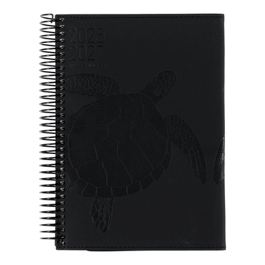 Studiekalender 2026/27 PU Stor Skildpadde præg Sort m/klap