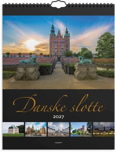 Mayland VÆGKALENDER 2027 DANSKE SLOTTE. 29,5 X 39 CM