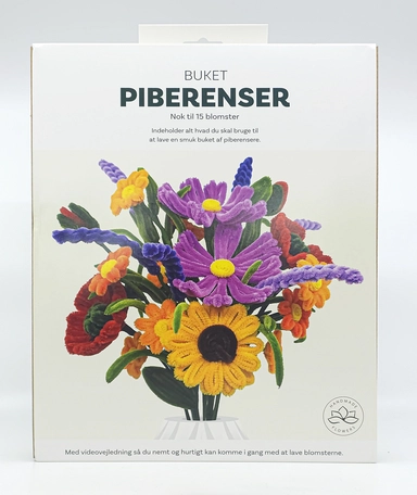 Piberenser blomster Sommerbuket 15 stk 6 ass blomster