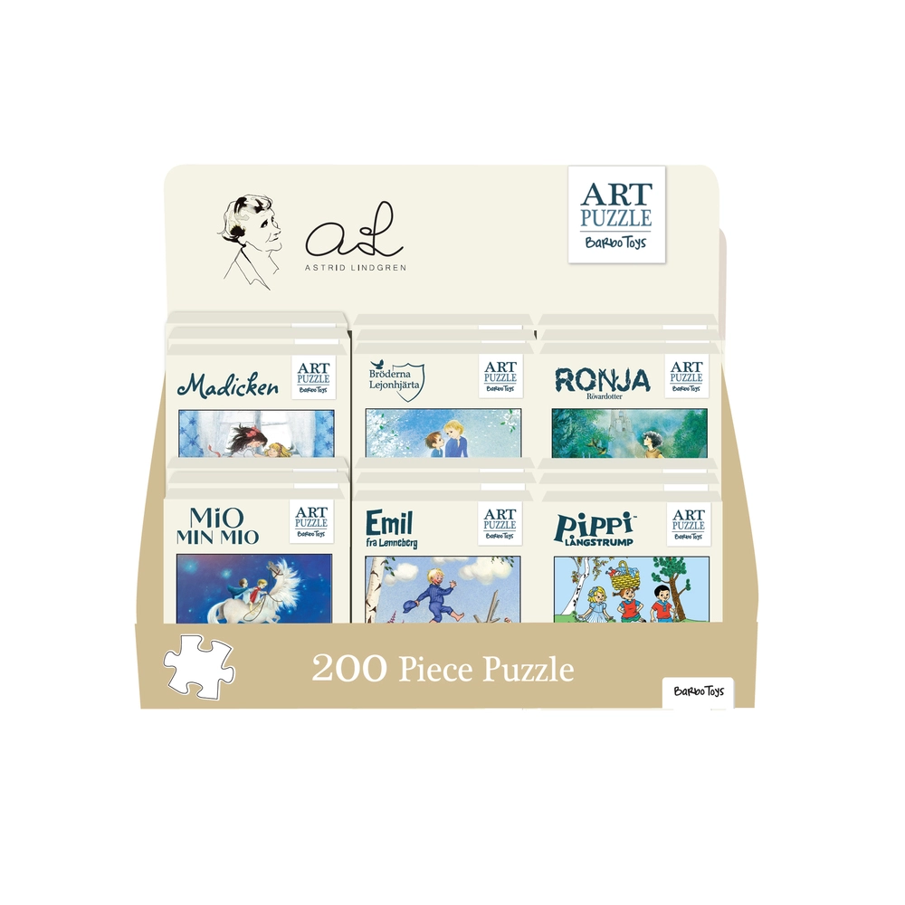 Astrid Lindgreen - Art Puslespil - Display - 200 brikker