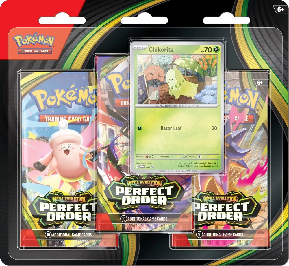 Pokémon Mega Evolution 3 Blister 3-pack, Perfect order billede