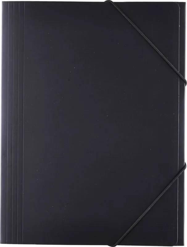 D2 Elastikmappe karton sort A4