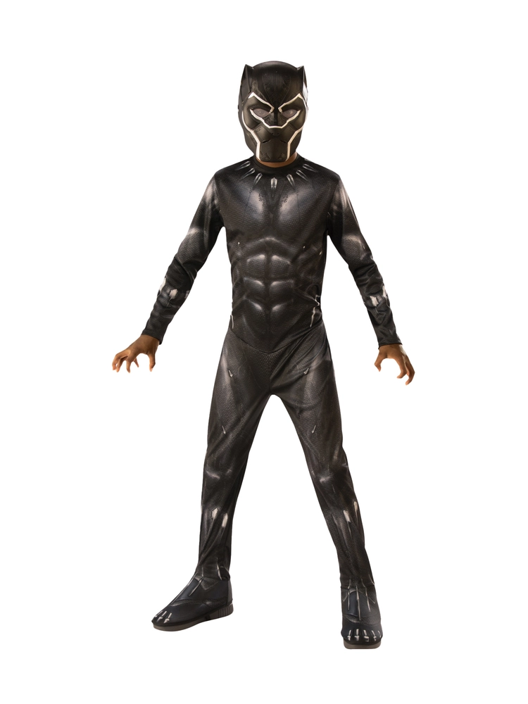 D2 Black Panther Classic kostume med maske str. 8-10 år