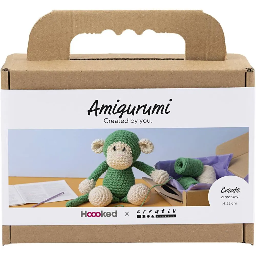 hækle japanske DIY Kit Amigurumi Abe grøn/off white billede