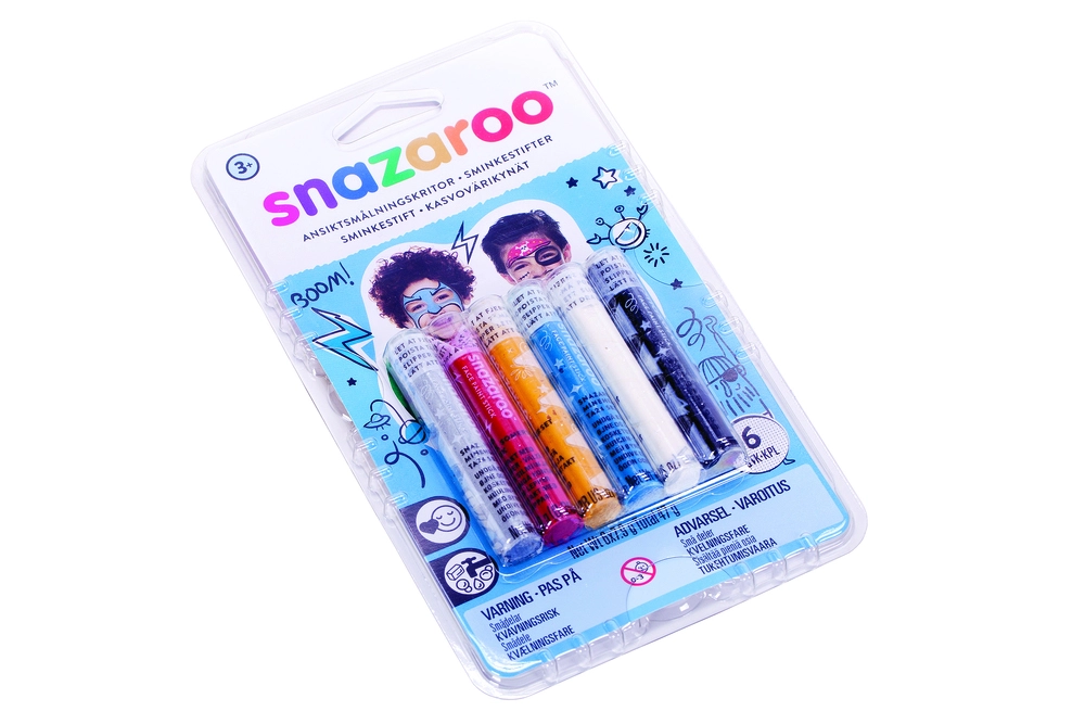 D2 Sminkefarve stifter 6 stk til drenge