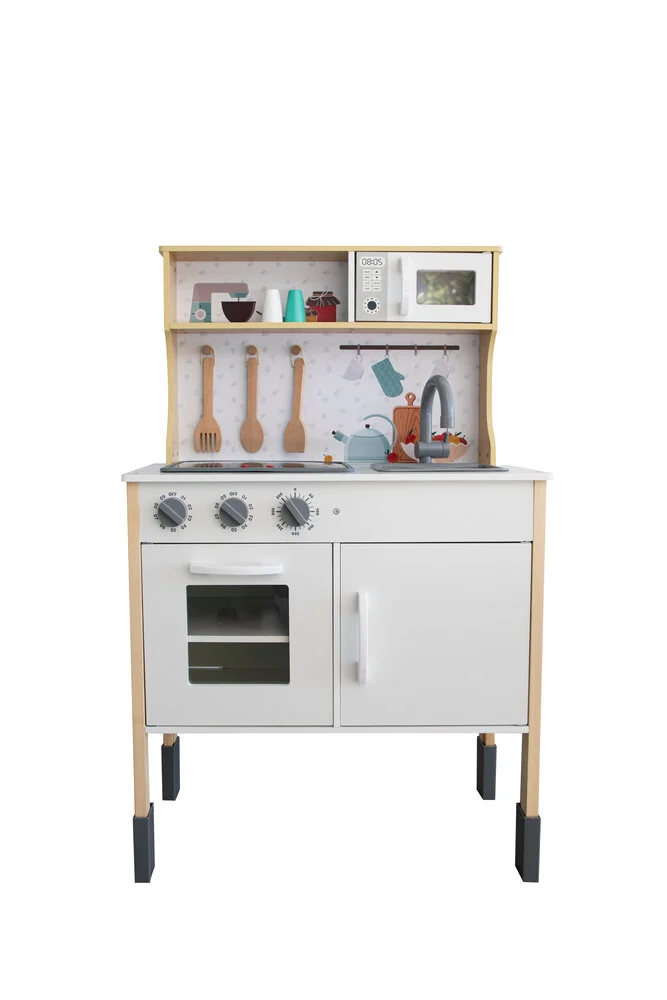 D2 Lil'Tot Legekøkken Inkl. Tilbehør Træ/Hvid