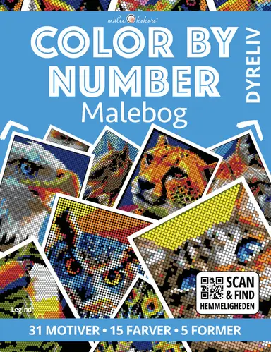 Malebog: Color by number - Dyreliv