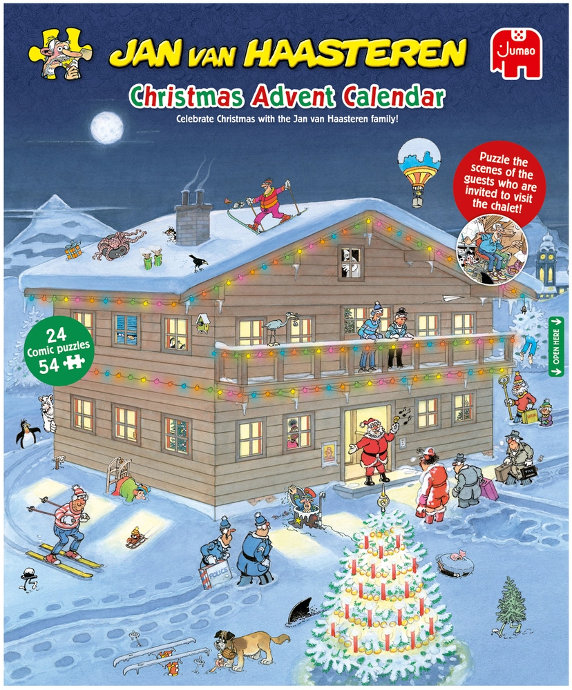 D1 Puslespil JvH julekalender 1-24 54 brikker pr. låge