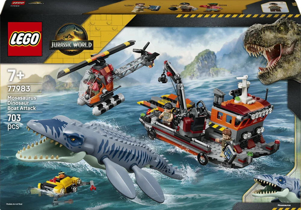 LEGO Jurassic World 77983 Mosasaurus-dinosaurens bådangreb billede