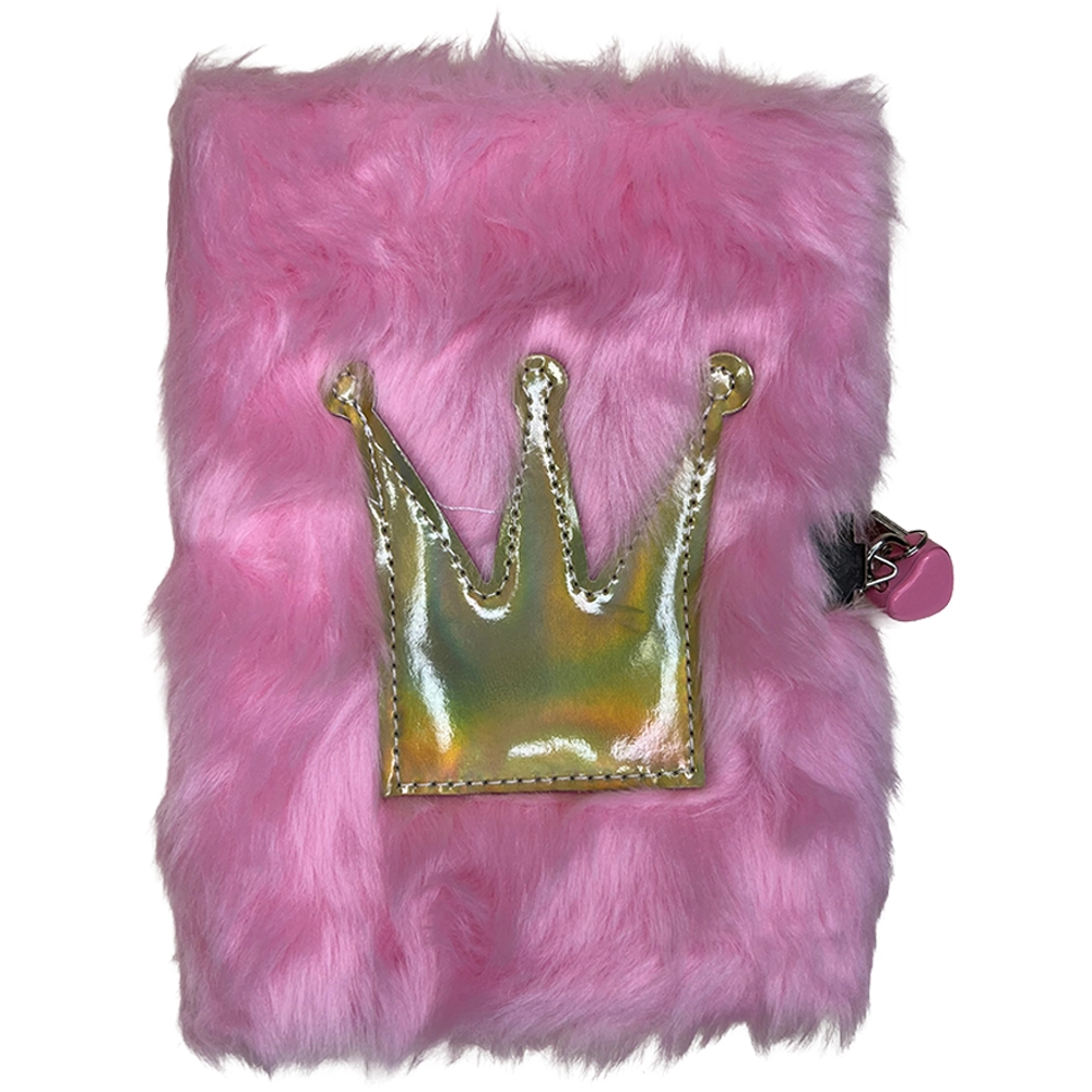 Dagbog Plys A5 Krone, Hjerte, Stjerne Lyserød/Blå/Pink 3Asst