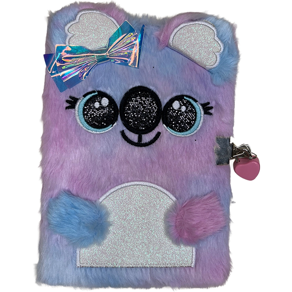 Dagbog Plys A5 M/Lås Koala/Enhjørning Multifarver 4 Asst