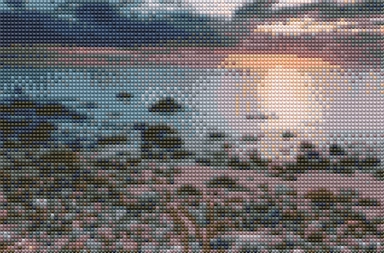 Diamond Art Solnedgang/Vand 20X30Cm