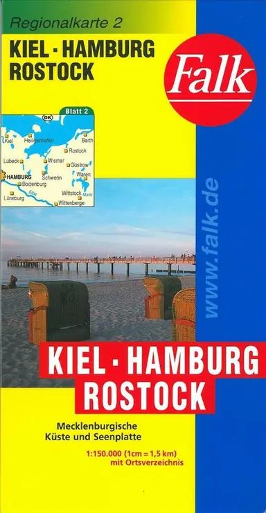 Falk Regionalkarten Deutschland Blad 2: Kiel, Hamburg, Rostock