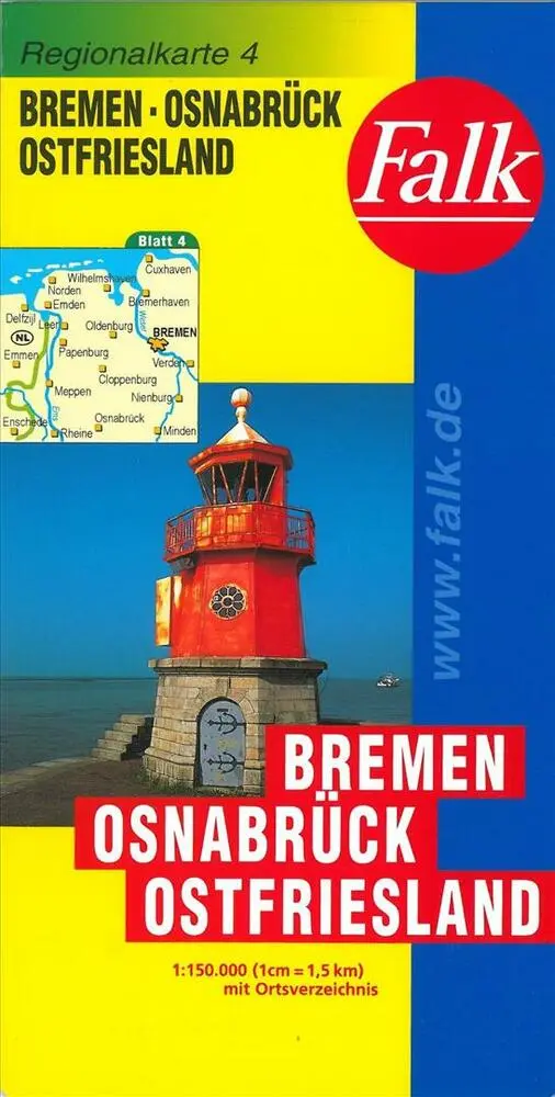 Billede af Falk Regionalkarten Deutschland: Bremen, Osnabrück, Ostfriesland