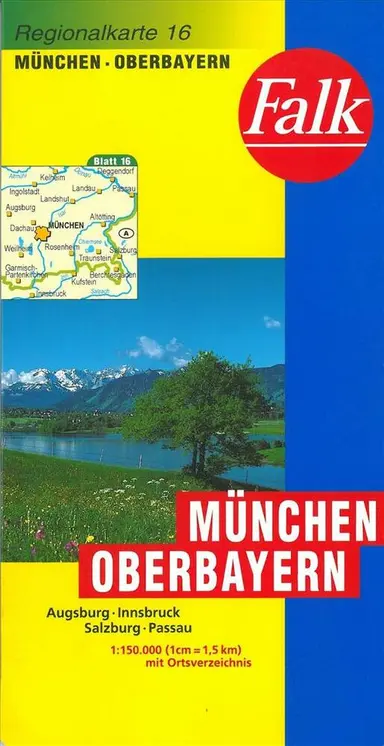 Falk Regionalkarten Deutschland Blad 16: München, Oberbayern