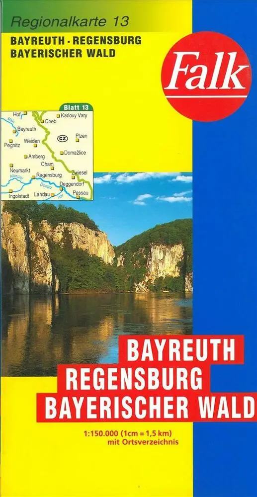 Billede af Falk Regionalkarten Deutschland Blad 13: Bayreuth, Regensburg, Bayerischer Wald