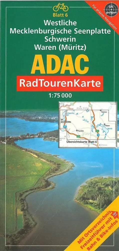 Billede af Westliche Mecklenburgische seenplatte, schwerin, waren (müritz), adac radtourenkarte deutschland bl