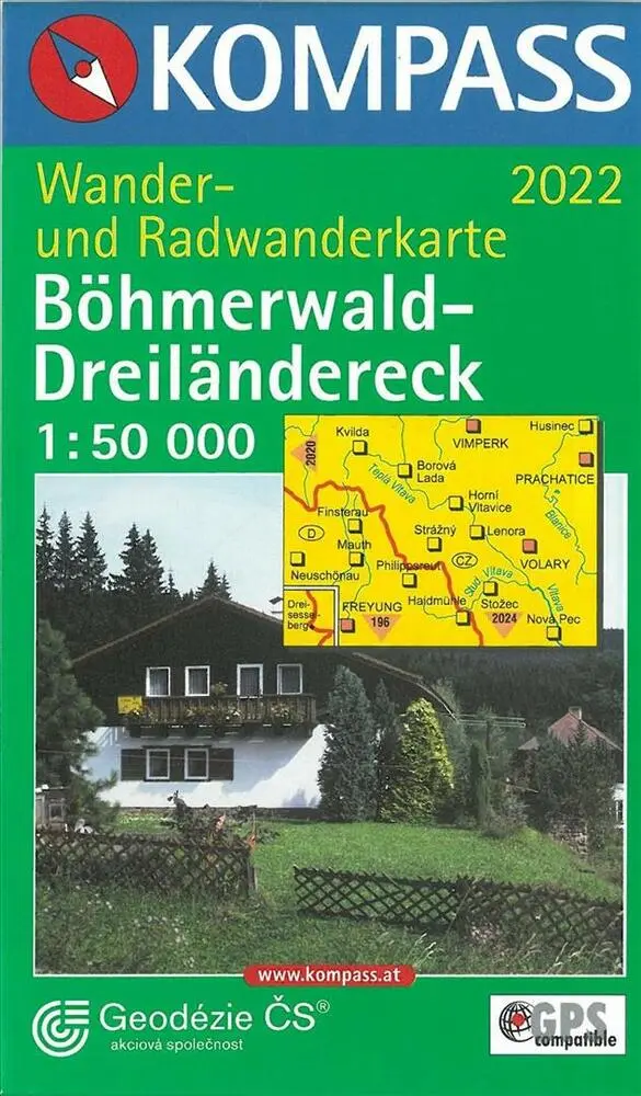 Billede af Böhmerwald-Dreiländereck, Kompass Wander- u. Radwanderkarte 2022