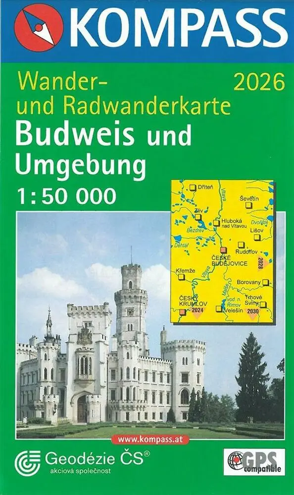 Billede af Budweis (Budejovice) und Umgebung, Kompass Wander- u. Radwanderkarte 2026