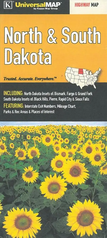 Billede af North & South Dakota Highway Map