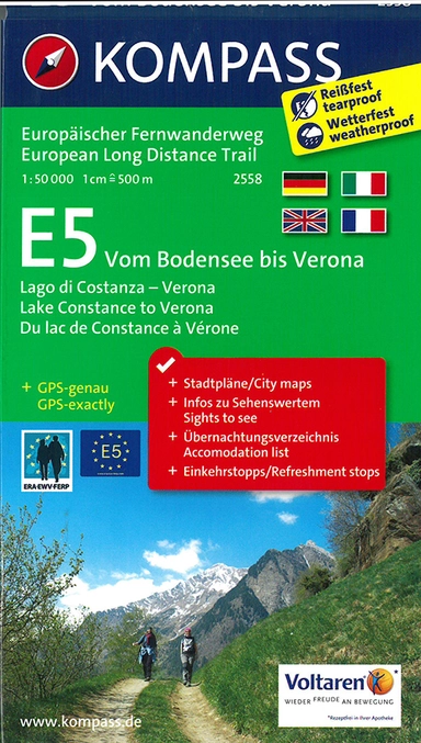 Europäischer Fernwanderweg E5 vom Bodensee bis Verona